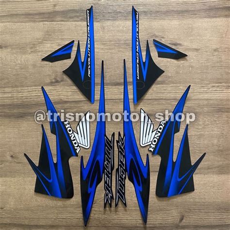 Striping List Polet Body Motor Honda Tiger Revo 2013 Hitam Lis Biru