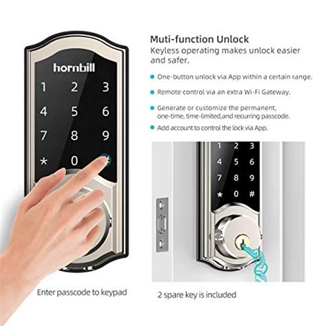 Smart Deadbolt Lock Front Door Hornbill Keyless Entry Door Lock With