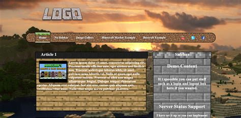 Free Minecraft Website Template Art Shops Shops And Requests