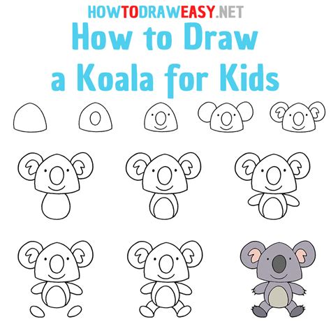 How To Draw A Koala For Kids How To Draw Easy