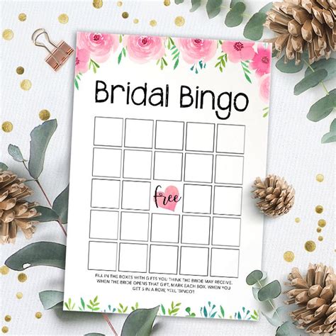 Bridal Shower Bingo Game Printable Bridal Shower Games Etsy Canada