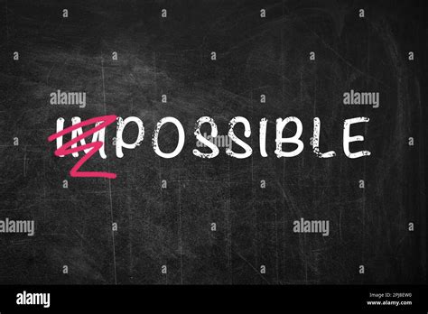 Word Impossible With Crossed Out Letters Im Written On Blackboard