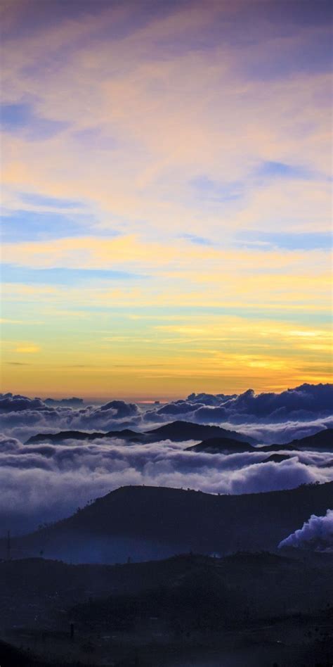 Clouds Horizon Mountains Sky Nature 1080x2160 Wallpaper