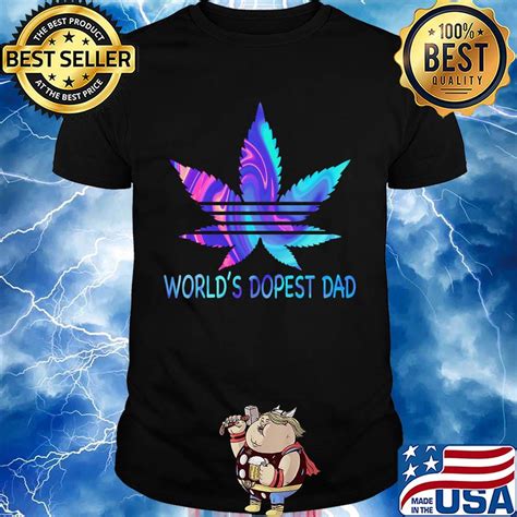Weed Worlds Dopest Dad Vintage Colors Shirt Hoodie