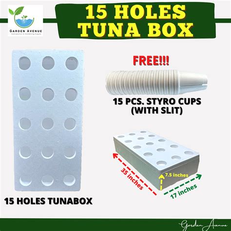 Tuna Box 15 Holes Free 15pcs Styro Cups With Slit Brandnewfor