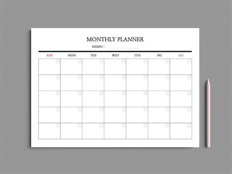 5 Color Printable Monthly Planner A4 Monthly Planner Etsy