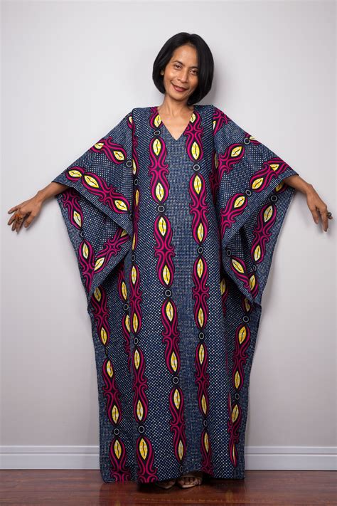 Ankara Kaftan African Print Kaftan Maxi Dress Loose Fit Holiday