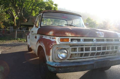 1965 Ford F100 Long Bed Flareside V8 4 Speed Hot Rod Rat Rod White