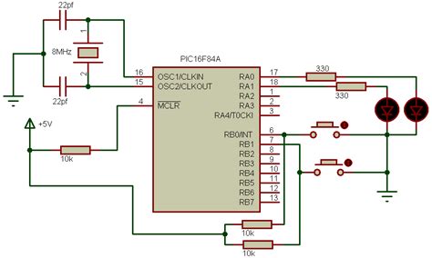 Pic16f84a Led Blink Using Push Button Ccs C Compiler