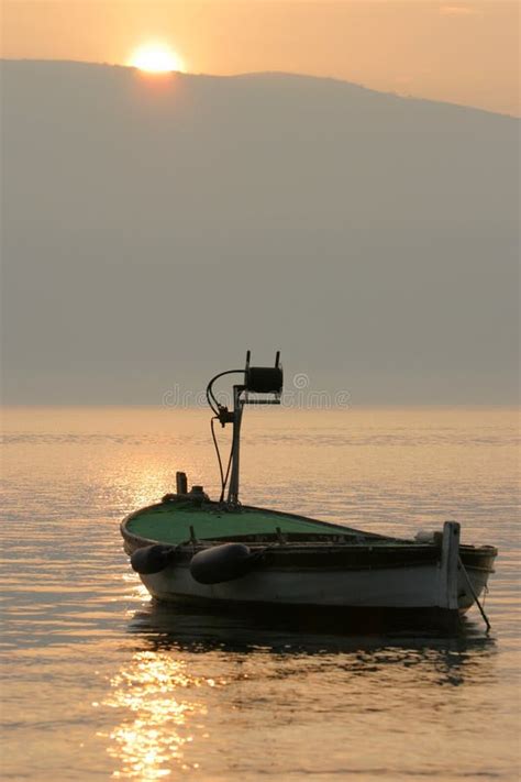 Sunset And Fishing Boat Stock Image Image Of Sailing Fishing 152839