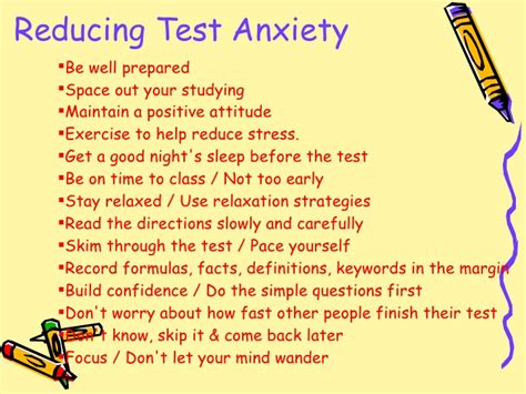 Reducing Test Anxiety In Students