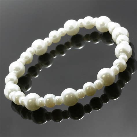 Mm Freshwater White Pearl Stretch Bracelet Property Room