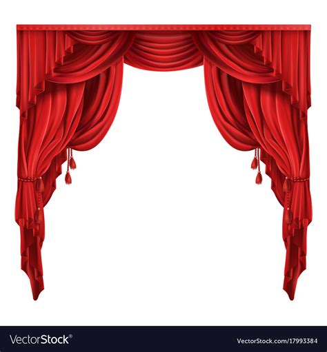 Theater Stage Red Curtains Realistic Royalty Free Vector