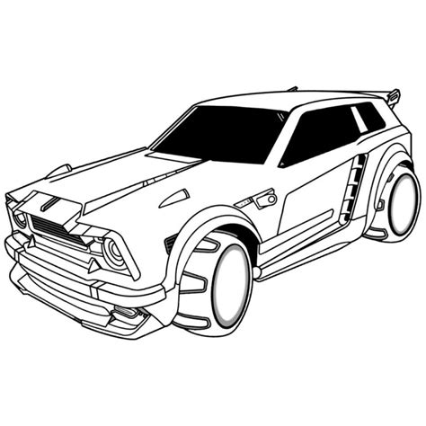 The car is chasing the ball. Rocket League Coloring Pages Octane the Racing Car ...