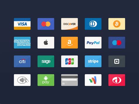 20 Payment Card Icons Psd