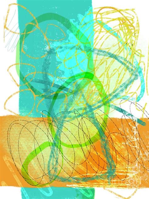 Abstract Scribble Art With Turquoise Drawing By Sarah Niebank
