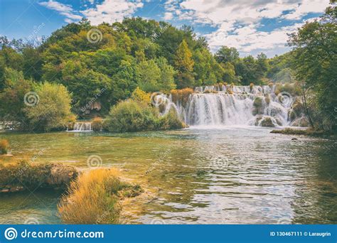 Waterfall In Krka National Park Famous Skradinski Buk