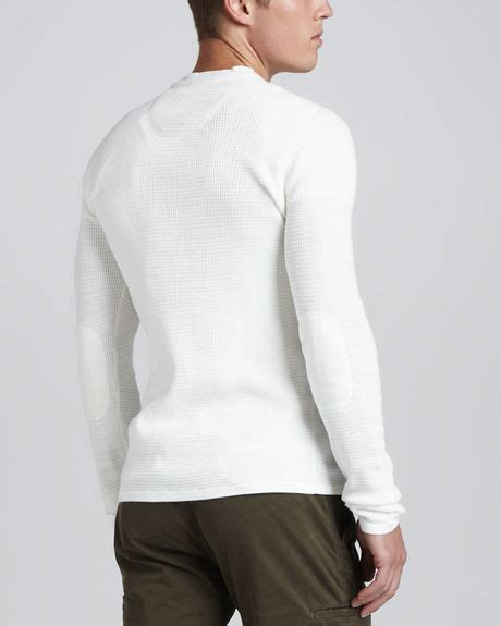 Vince Long Sleeve Thermal Sweater White In White For Men Lyst