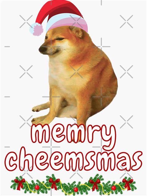 Pegatina Memry Cheemsmas Regalos Christmas Doge Feliz Navidad
