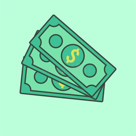 Money Dollar Bills Cash Cartoon Icon Vector Illustration Business And