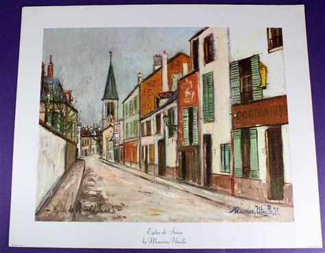 Maurice Utrillo Eglise De Strins Seine Litho On Canvas Dac Ny