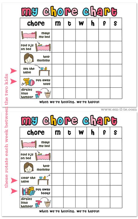 Printable Chore Chart For 7 Year Old That Are Selective Hunter Blog