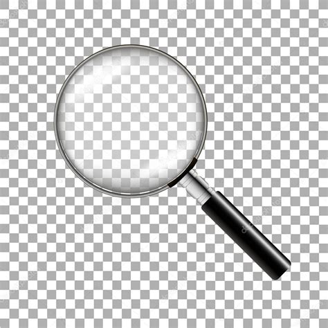 Realistic magnifying glass on transparent background. Vector ...