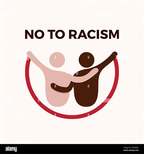 No To Racism Stop To Racism And Discrimination Hug Of Different Races