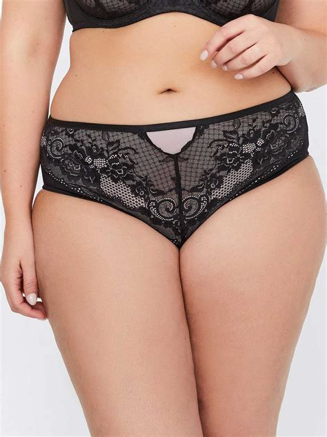 High Cut Shiny Microfiber Panty With Lace Detail Déesse Collection Addition Elle