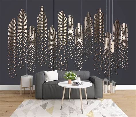 Please note this is a cut to order item and non returnable or refundable please. Modern 8d Abstract solid city building Wall paper Mural 3D Square Wallpaper sticker paper For ...
