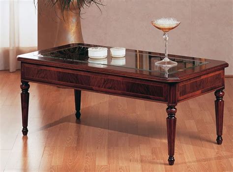 Traditional Coffee Table Luxury With Glass Top For Villa Idfdesign