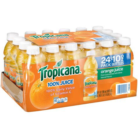 Tropicana 100 Orange Juice 24 10 Fl Oz Bottles