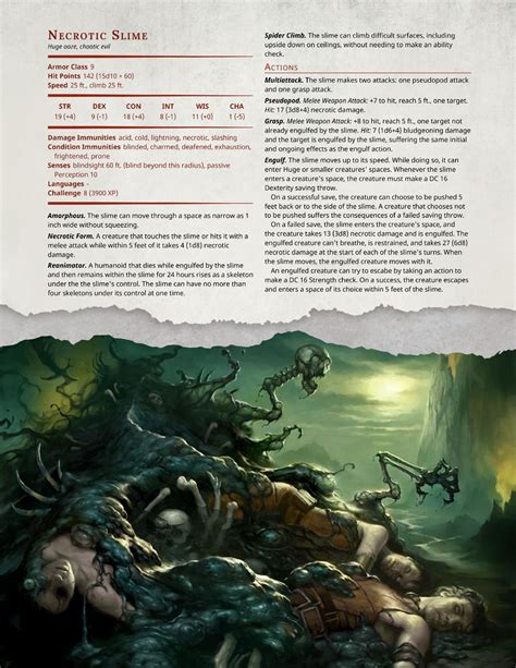 Necrotic Slime Dnd E Homebrew Dnd E Homebrew Dungeons And Dragons