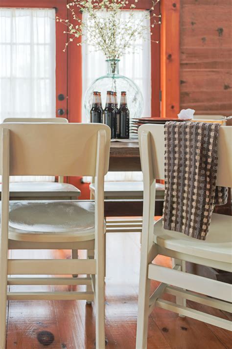 Spray Painted Dining Room Chairs In Almond Creative Cain Cabin