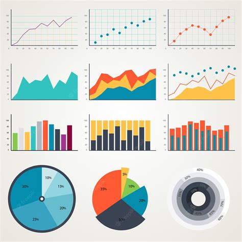 Free Vector Set Of Elements Chart For Infographics Graphs Diagrams