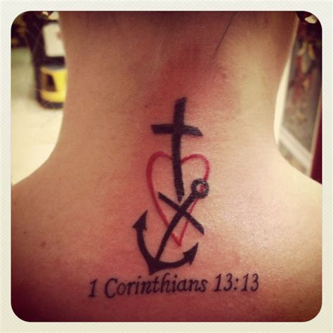 Faith Hope Love Tattoo On Back Of The Neck More Tattoos Pinterest