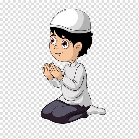 Boy Praying Illustration Cartoon Child Drawing Wedding Muslim Kartun