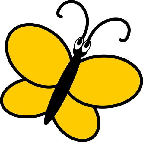 Yellow Cartoon Butterfly Clipart Free Download Transparent Png