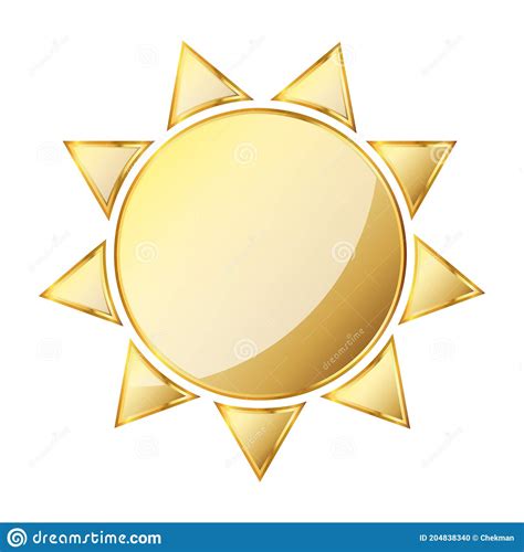 Sun Icon Gold Vector Illustration Stock Illustration Illustration Of