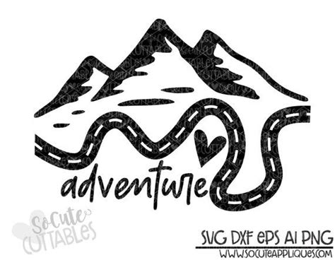 The Adventure Svg File Is Shown In Black And White