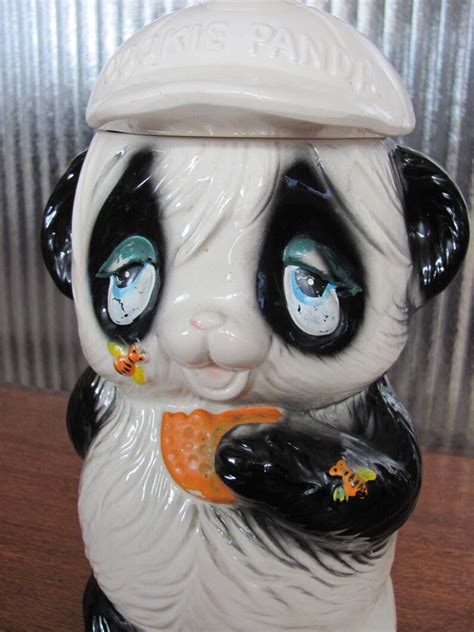 Vintage 50s Panda Bear Cookie Jar Ceramic Cookie Jar Etsy