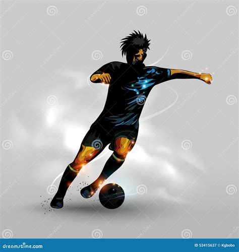Abstract Dribbling Soccer Ball Stock Vector Illustration Of