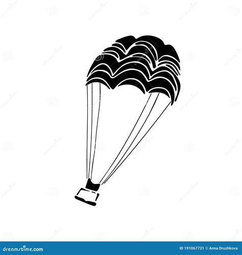 Vector Illustration Of A Water Parachute Black Silhouette Stock Vector