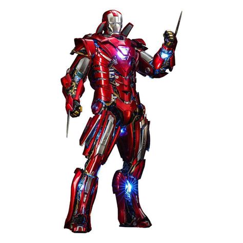Hot Toys Iron Man 3 Movie Masterpiece Action Figure 1 6 Silver Centurion Armor Suit Up Version