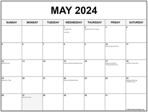 Free Printable May 2024 Calendar With Holidays Printable Templates Free