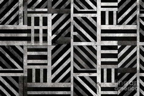 Seamless Painted Overlapping Striped Square Tiles Black And White Artistic Acrylic Paint Texture