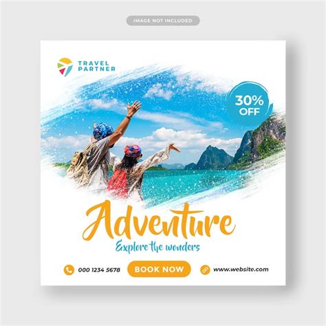 Premium Psd Travel Tour Instagram Post Banner Or Square Flyer Template