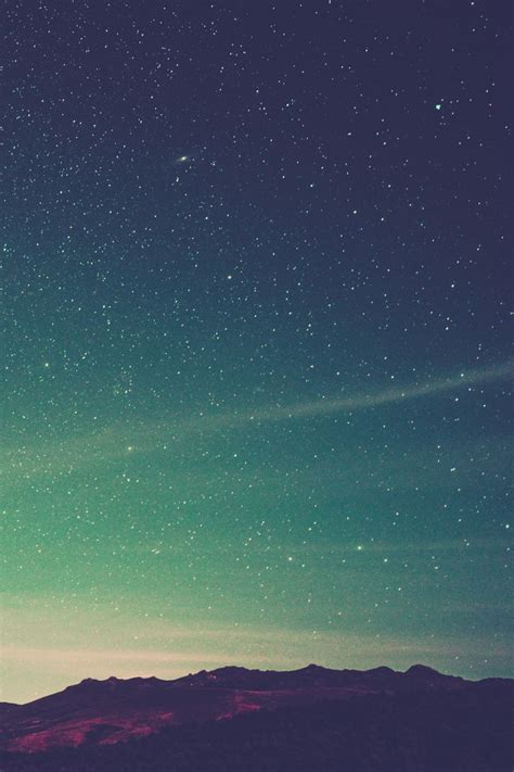 Download Wallpaper 800x1200 Starry Sky Radiance Mountains Sky Iphone