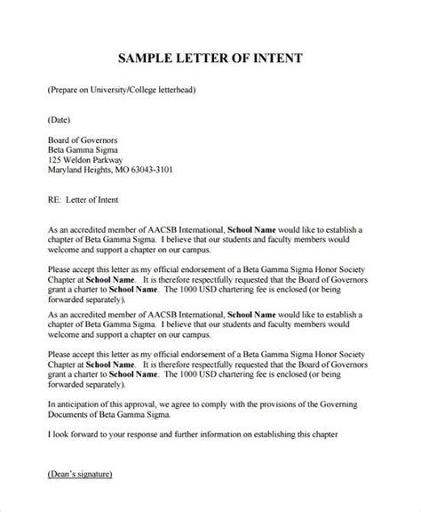 Free 10 Sample Letter Of Intent For University In Pdf Ms Word