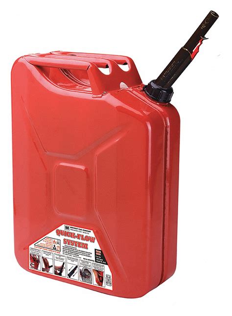 Midwest Can 5 Gal Capacity Gasoline Gas Can 469c355800 Grainger